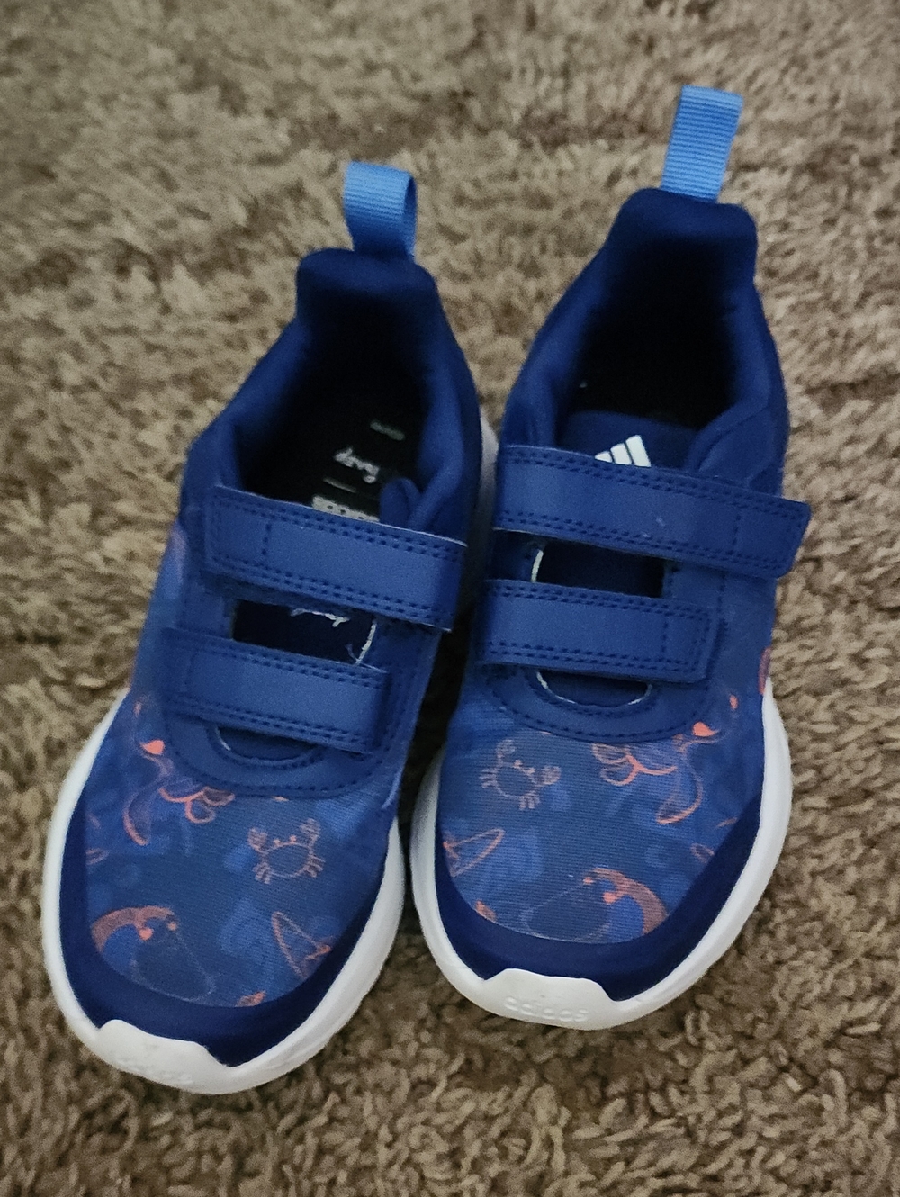 adidas Kids Navy Blue Sneakers with Coral Accents